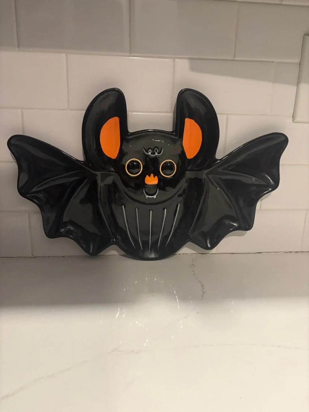 Target Black and Orange Ceramic Bat Serving Platter